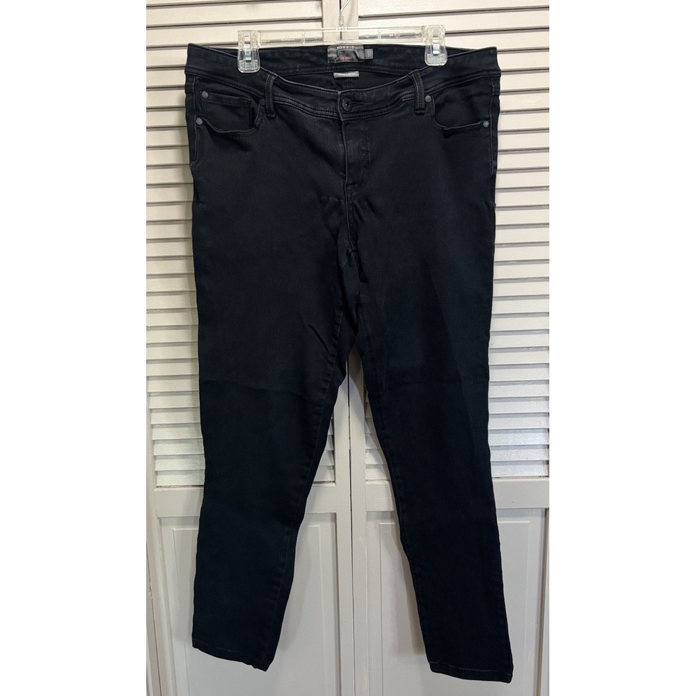 Torrid Luxe Skinny Black Denim Jeans Size 16T Mid Rise Zip/Button Pockets